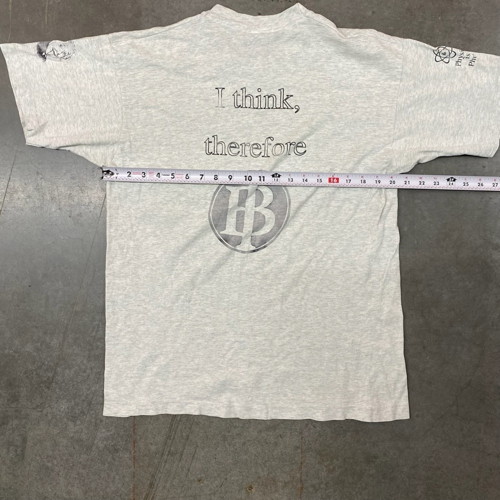 VTG Physics Exam‎ Shirt Fruit of the Loom Single Stitch Gray Tee Mens Large - Picture 6 of 8